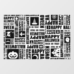 Halloween Custom Cool Whimsical Typography Black Window Cling