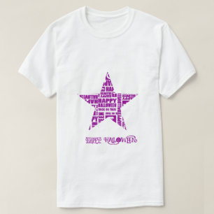 Halloween Custom Cool Whimsical Typography Purple T-Shirt