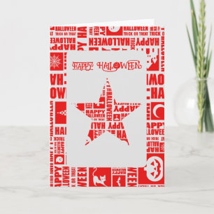 Halloween Custom Cool Whimsical Typography Red Card