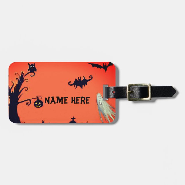 Halloween, Custom Name  Luggage Tag (Front Horizontal)