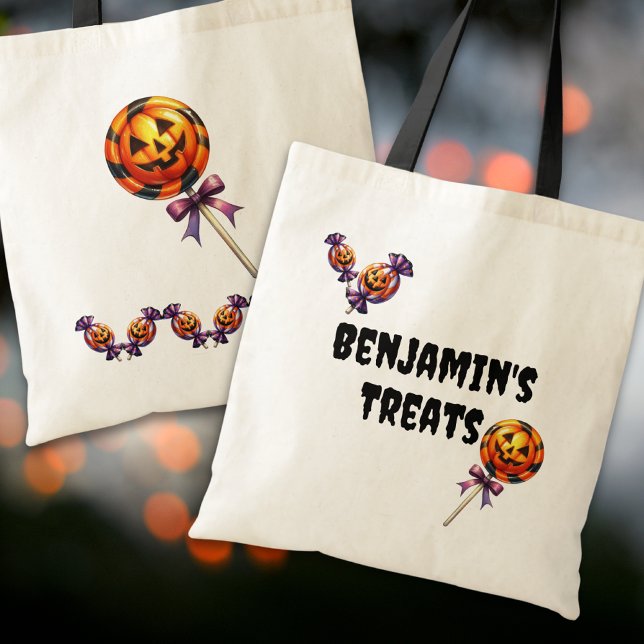 Halloween Custom Name Treat Tote Bag (Creator Uploaded)
