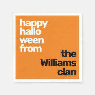 Halloween – Custom text Orange Party Napkin