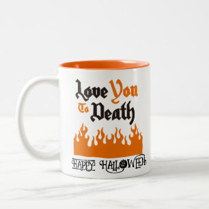 Halloween Custom Whimsical Funny Modern Orange Two-Tone Coffee Mug
