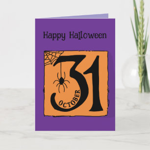 Halloween Custom Whimsical Funny Modern Purple Card