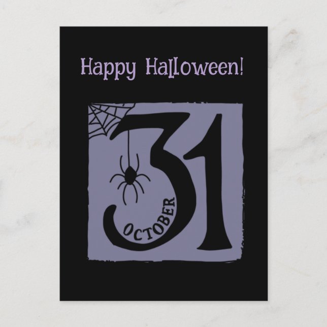 Halloween Custom Whimsical Funny Modern Purple Postcard (Front)