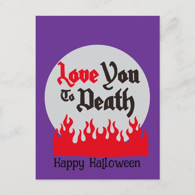Halloween Custom Whimsical Funny Modern Purple Postcard (Front)