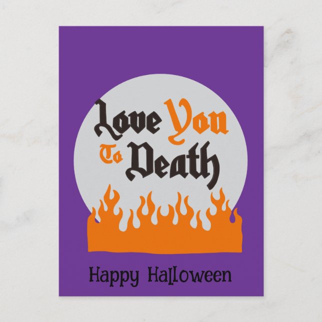 Halloween Custom Whimsical Funny Modern Purple Postcard (Front)