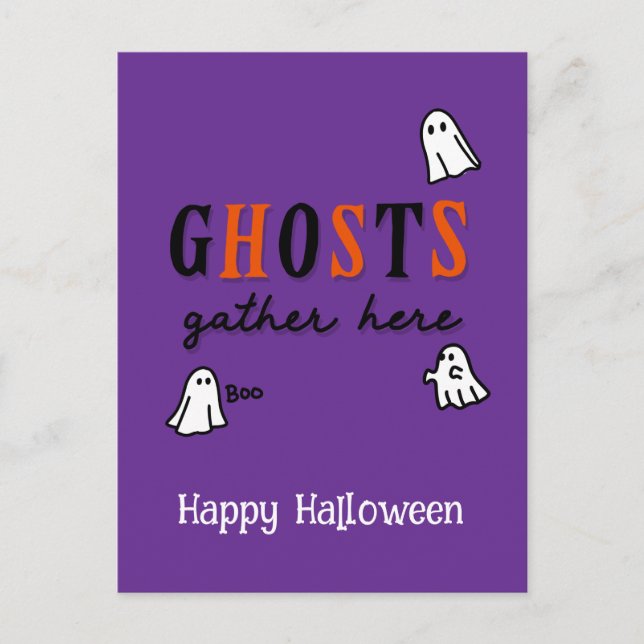 Halloween Custom Whimsical Funny Modern Purple Postcard (Front)