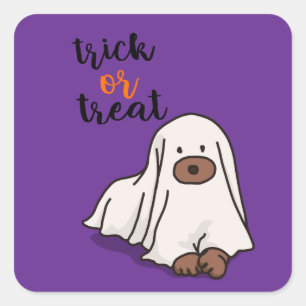 Halloween Custom Whimsical Funny Modern Purple Square Sticker