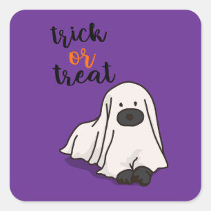 Halloween Custom Whimsical Funny Modern Purple Square Sticker