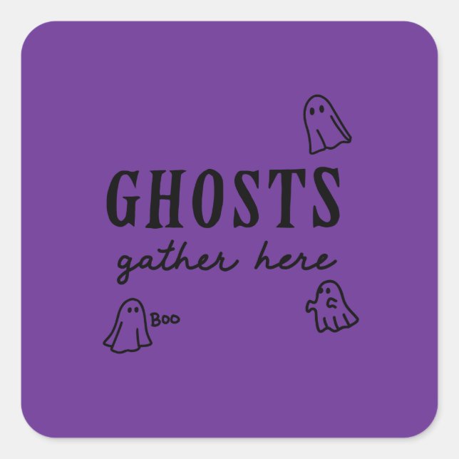 Halloween Custom Whimsical Funny Modern Purple Square Sticker (Front)