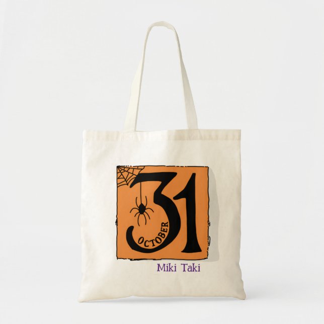 Halloween Custom Whimsical Funny Modern  Tote Bag (Front)