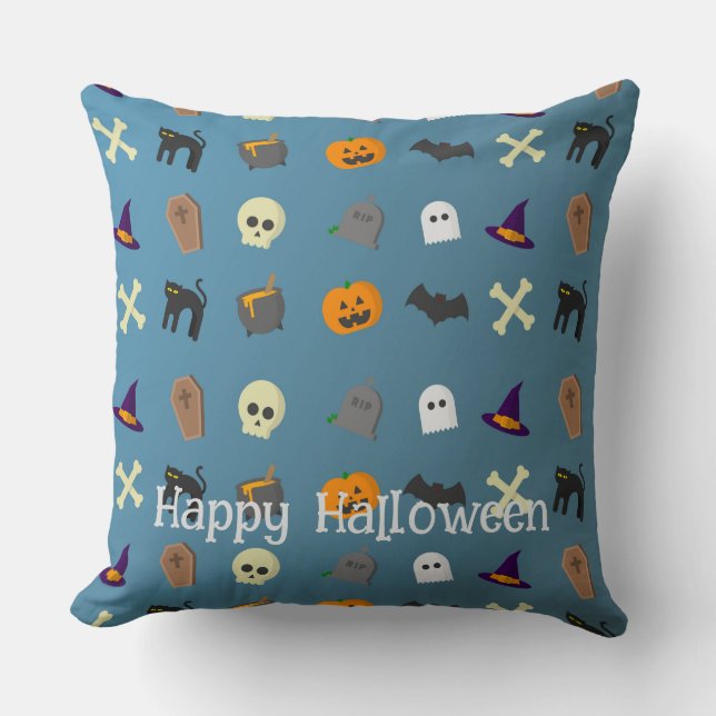 Halloween Custom Whimsical Funny Pattern  Cushion (Front)
