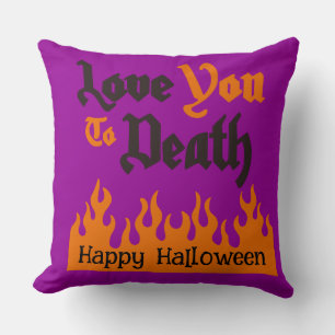 Halloween Custom Whimsical Funny Purple Love Cushion
