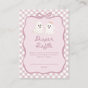 Halloween cute baby ghost fall Diaper Raffle Enclosure Card