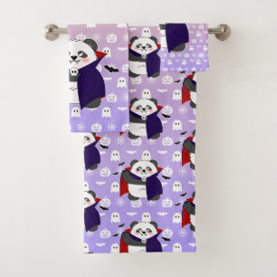 Halloween Cute Baby Panda Dracula Vampire Bath Towel Set