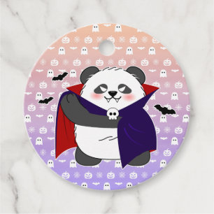 Halloween Cute Baby Panda Dracula Vampire Favour Tags