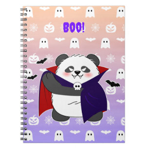 Halloween Cute Baby Panda Dracula Vampire Notebook