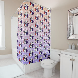 Halloween Cute Baby Panda Dracula Vampire Shower Curtain