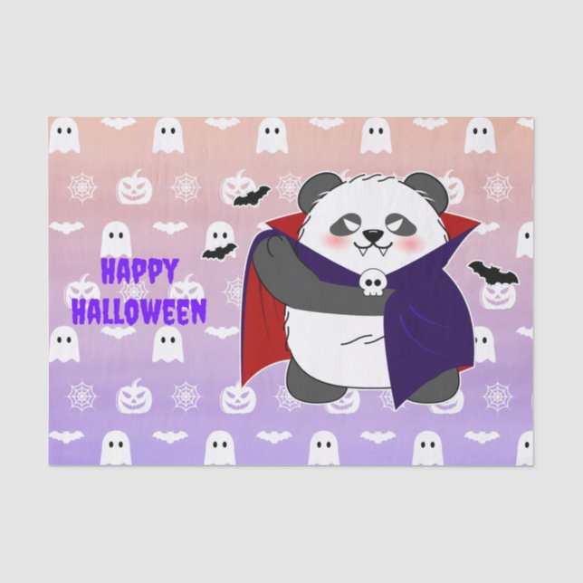 Halloween Cute Baby Panda Dracula Vampire Tissue Paper (Front)