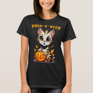 Halloween Cute Bengal Cat Purr-o-ween T-Shirt