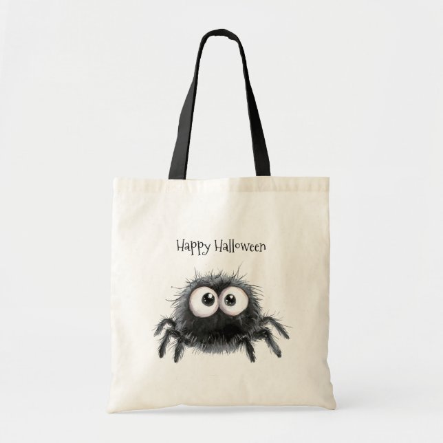 Halloween Cute Black Spider Pumpkins Tote Bag (Front)