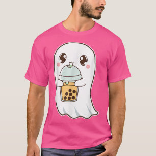 Halloween Cute Boba Ghost Peach Mango Bubble Pearl T-Shirt