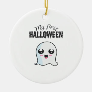 Halloween Cute Boo Newborn Baby Girl First Hallowe Ceramic Tree Decoration