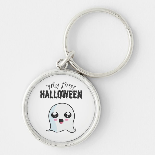 Halloween Cute Boo Newborn Baby Girl First Hallowe Key Ring (Front)