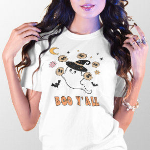 HALLOWEEN CUTE BOO Y'ALL GHOST, BATS & SKULLS T-Shirt