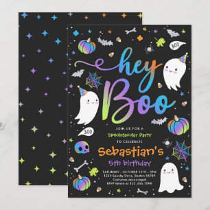 Halloween Cute Boy Ghost Birthday Spooktacular Invitation