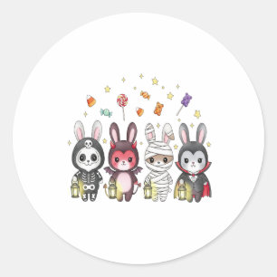 Halloween Cute Bunny Costume Classic Round Sticker