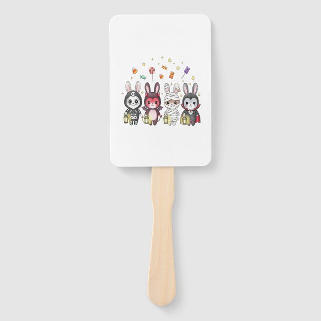 Halloween Cute Bunny Costume Hand Fan (Front)