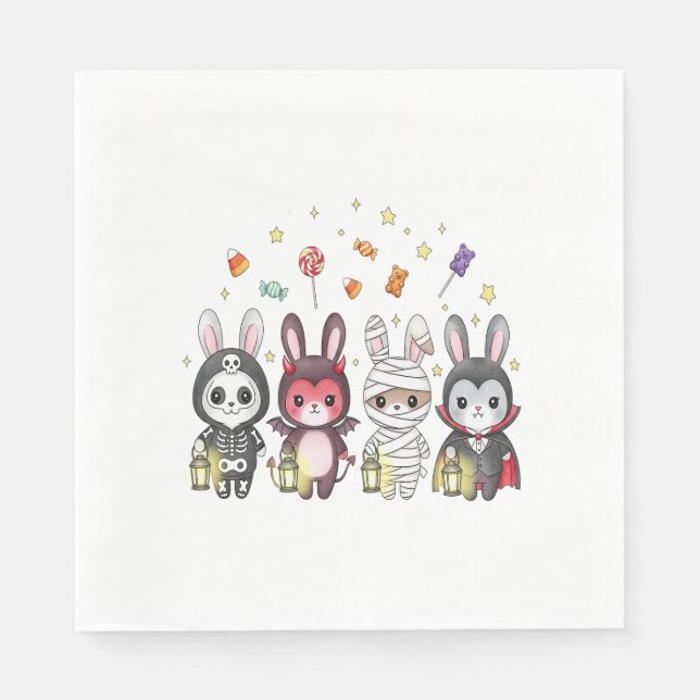 Halloween Cute Bunny Costume Napkin (Front)