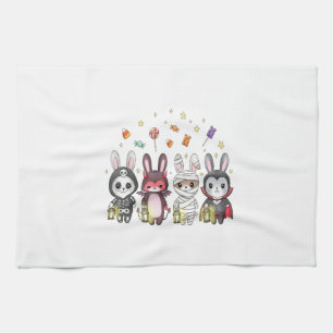 Halloween Cute Bunny Costume Tea Towel