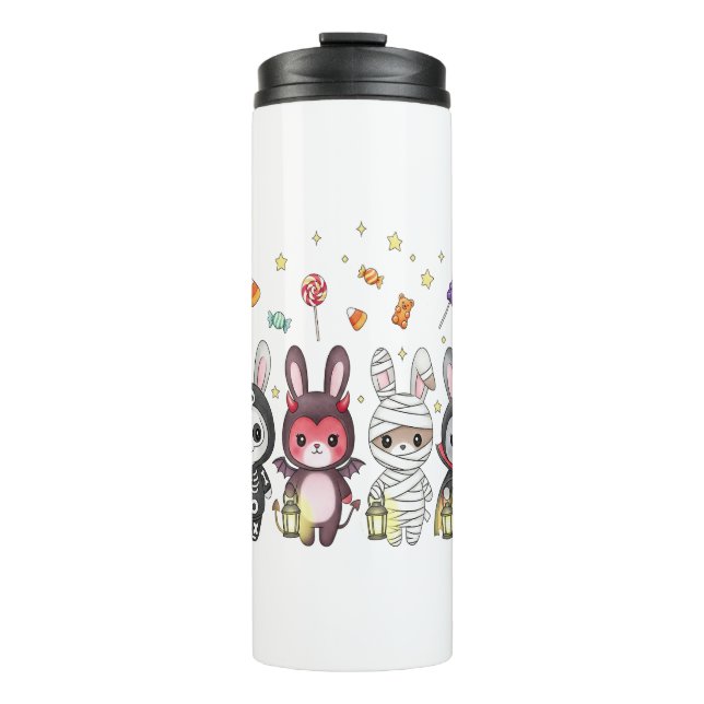 Halloween Cute Bunny Costume Thermal Tumbler (Front)