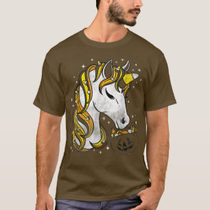 Halloween Cute Candy Corn Unicorn Halloween Pumpki T-Shirt