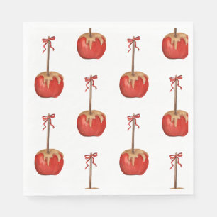 Halloween cute Carmel apple bow spooky  Napkin
