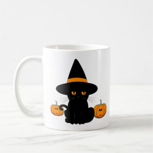 Halloween Cute Cartoon Friends, Black Baby Cat Coffee Mug