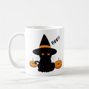 Halloween Cute Cartoon Friends, Black Baby Cat Coffee Mug