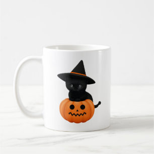 Halloween Cute Cartoon Friends, Black Baby Cat Coffee Mug
