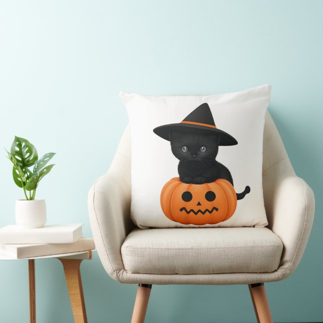 Halloween Cute Cartoon Friends, Black Baby Cat Cushion (Chair)