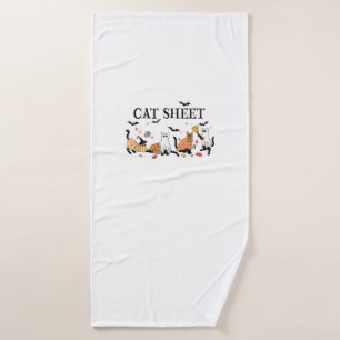 Halloween Cute Cats Sheet In Ghost Costume Women M Bath Towel