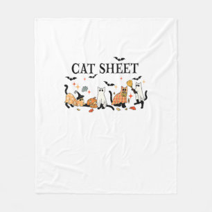 Halloween Cute Cats Sheet In Ghost Costume Women M Fleece Blanket