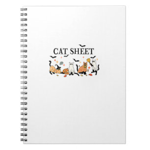 Halloween Cute Cats Sheet In Ghost Costume Women M Notebook