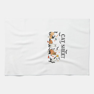 Halloween Cute Cats Sheet In Ghost Costume Women M Tea Towel