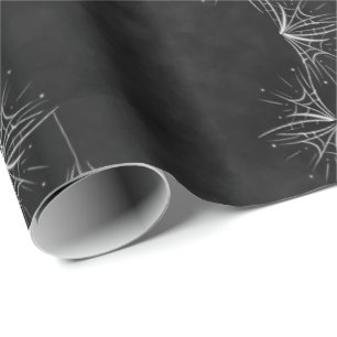 Halloween Cute Chalkboard Spider Themed Pattern Wrapping Paper