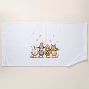 Halloween Cute Ducklings Costume Beach Towel