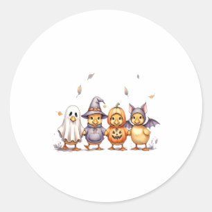 Halloween Cute Ducklings Costume Classic Round Sticker