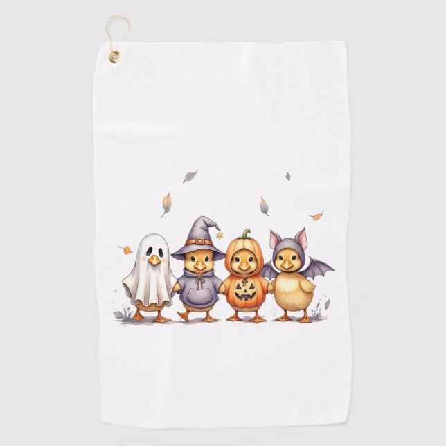 Halloween Cute Ducklings Costume Golf Towel (Front)
